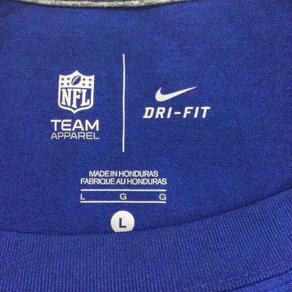 NFL T-Shirt Men’s Size L Color Blue Nike NY Giants Dri-Fit Graphic Short Sleeve - Picture 4 of 9